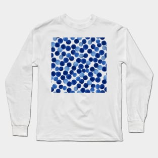 Watercolor Indigo Circles | Pattern Long Sleeve T-Shirt
